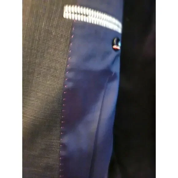 Tommy Hilfiger Mens Modern-Fit Chambray Navy‎ Weave Suit Separate Jacket 44 R